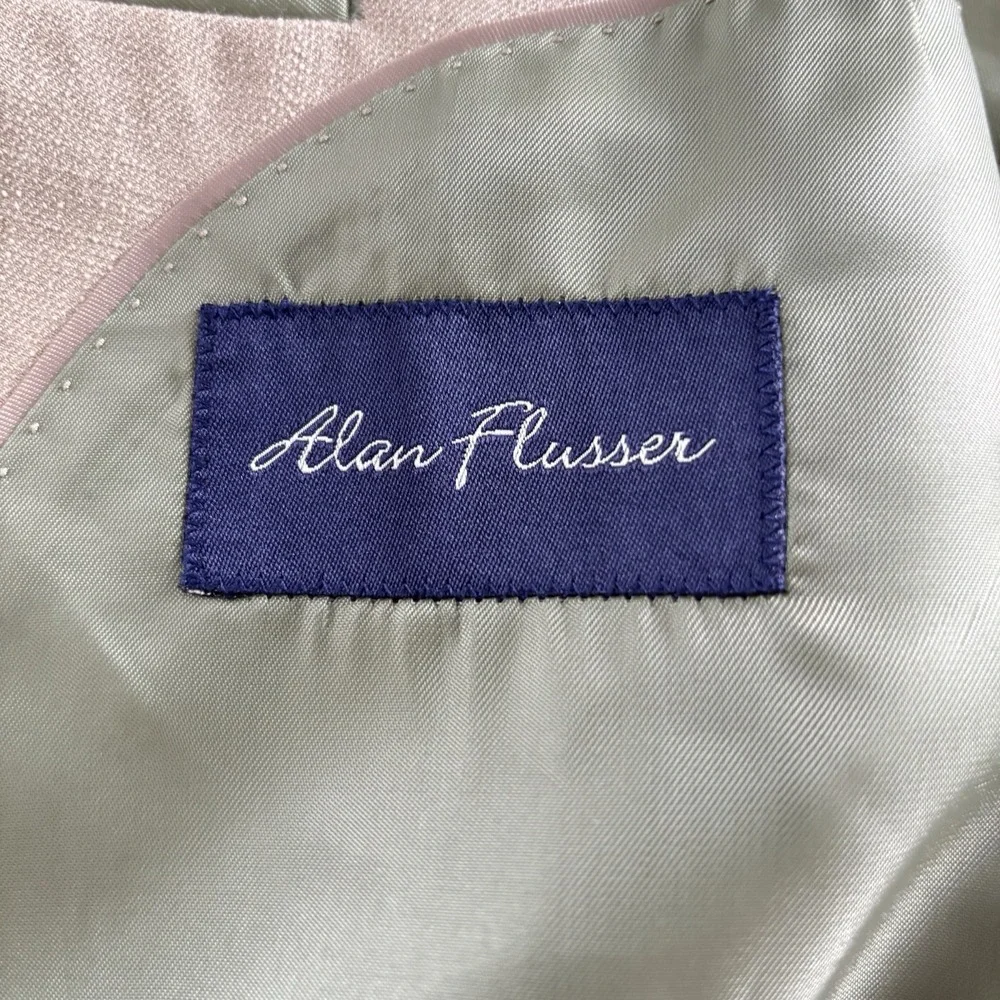 Alan Flusser Men's Sport Coat‎ Blazer Beige Two Button Classic Casual 46L
